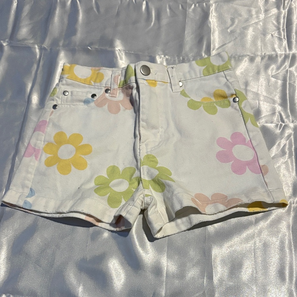 Floral Kids Denim Shorts